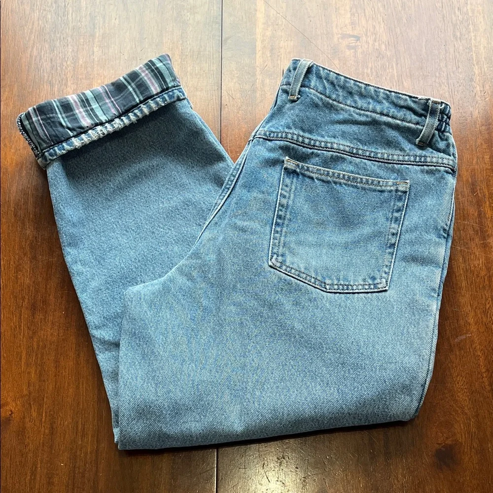 VTG LL Bean Flannel Lined Original Fit/Relaxed Jeans Size 14 - Picture 1 of 12